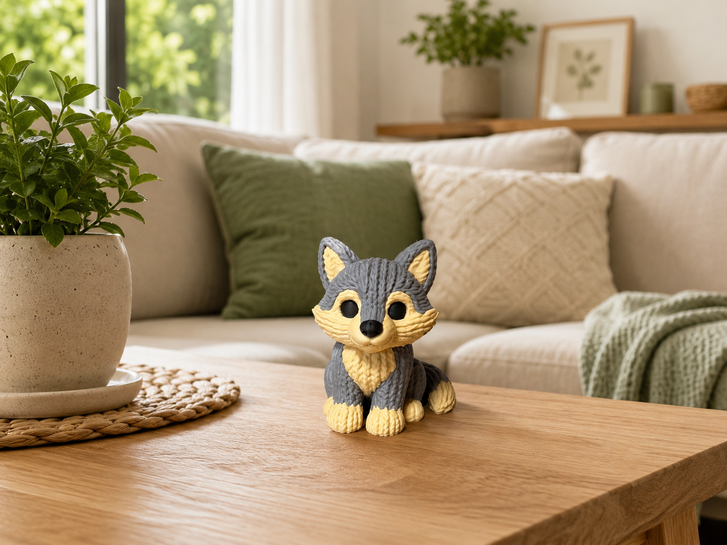 Miniatura 2 do modelo 3D Gestrickter Wolf