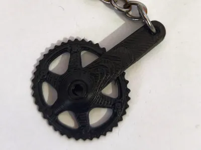 Crank and chainring keychain