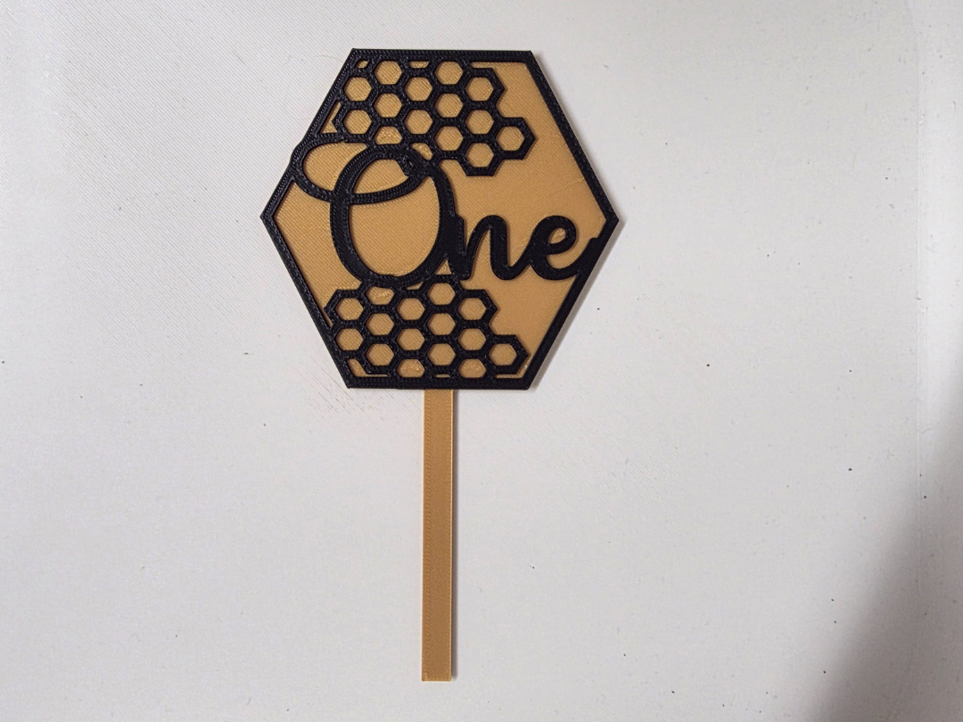 Honey Comb One Cake Topper