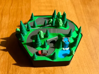 Forest Landscape Functional Diorama (Driving Car)