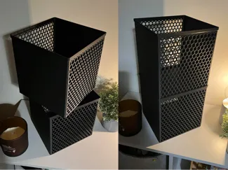 Large Stackable Basket With Honeycomb Pattern