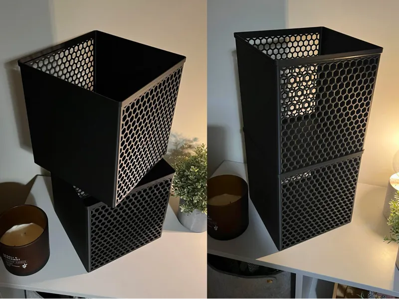 Large Stackable Basket With Honeycomb Pattern
