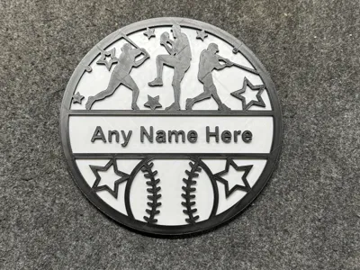 Personalized Male Baseball Name Sign Editable