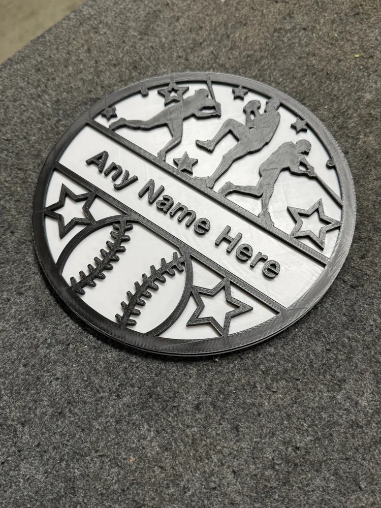 Personalized Male Baseball Name Sign Editable - Free 3D Print Model ...