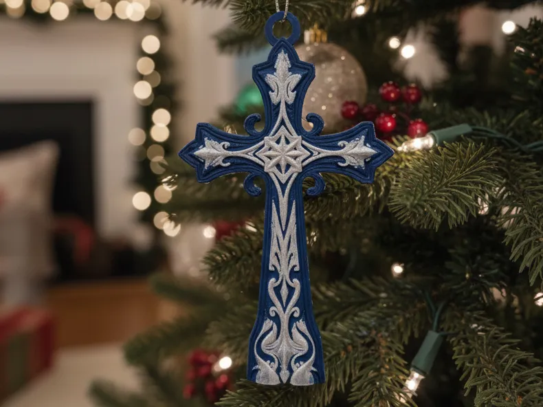 Cross Christmas Tree Ornament