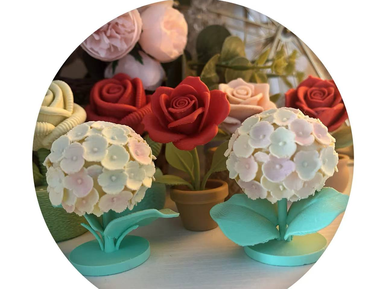 Miniatura 1 do modelo 3D 绣球摆件含花盆
