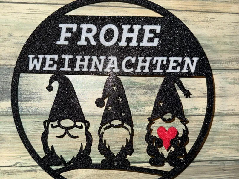 Tür Fensterbild / Gnome Wichtel Weihnachten