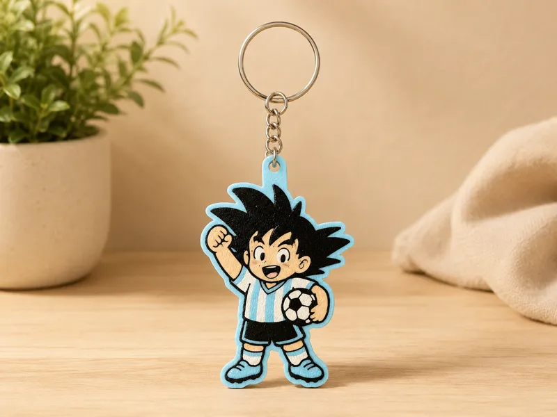 Goku Fan Art Soccer Keychain – Victory Pose