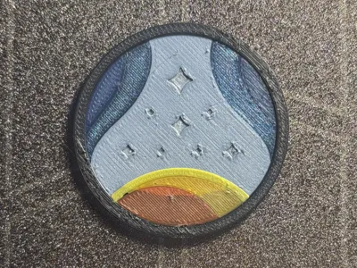 Starfield Constellation Logo Keychain /  Pin Top