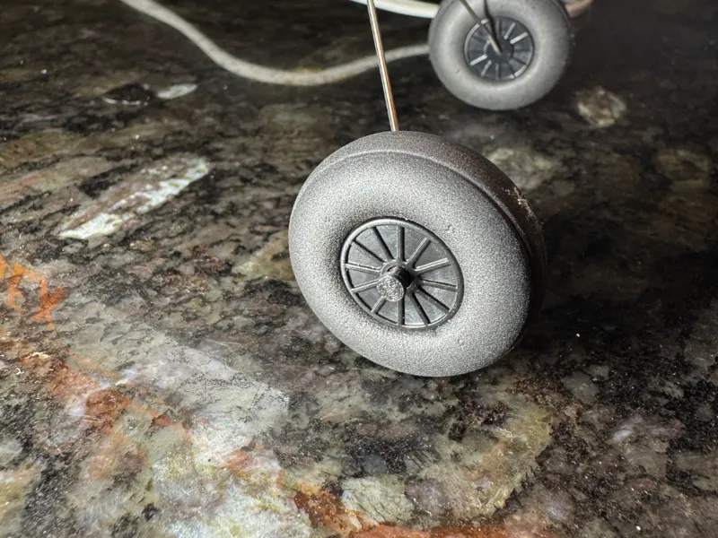 RC plane landing gear wheel lock