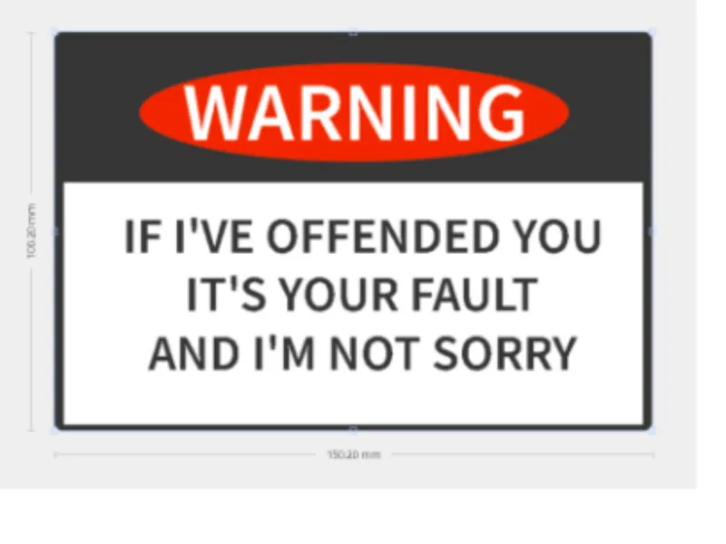 Warning Offended (V2) 1hr print AMS