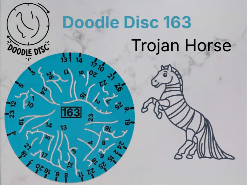 Soporte: Doodle Disc 163 Trojan Horse. Referencia del modelo original.