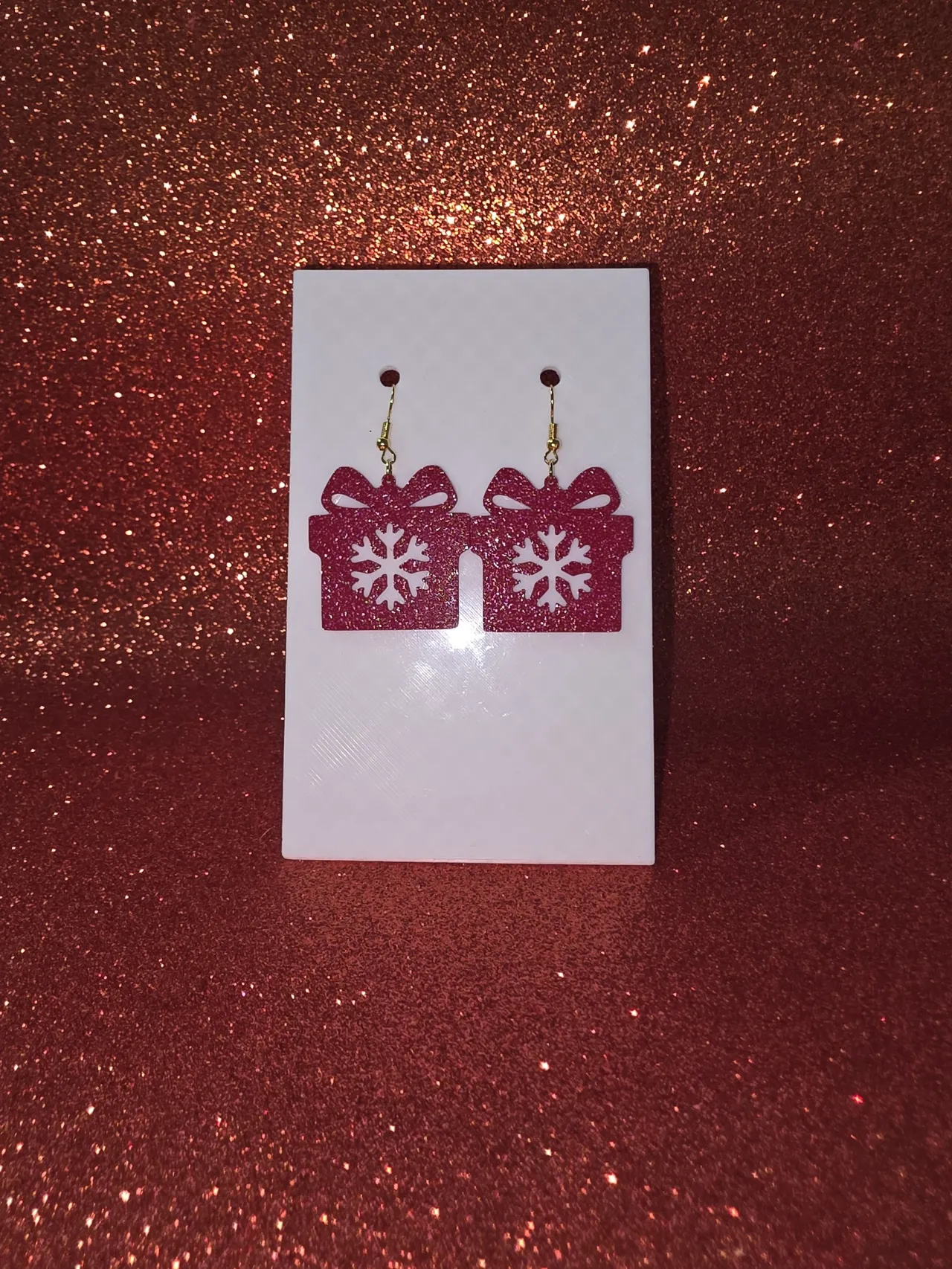 Snow present earrings view 2