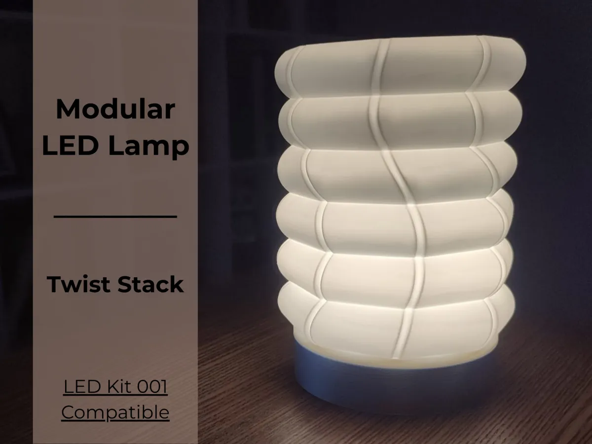 Modular LED Lamp - Twist Stack - Free 3D Print Model - MakerWorld