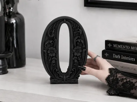 Estante o repisa: Goth Baroque Number 0 Decorative Home gothic Decor — referencia de MakerWorld