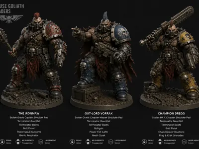 18 Armored Goliath Proxies Necromunda gangers 32mm