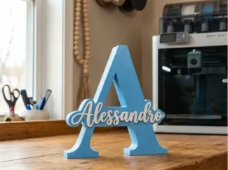 Alessandro – Lettera A personalizzata bicolore