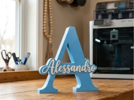 Alessandro – Lettera A personalizzata bicolore
