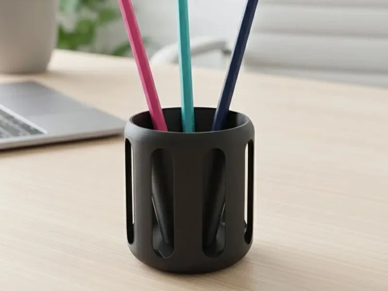Modern Vented Desk Pencil Holder