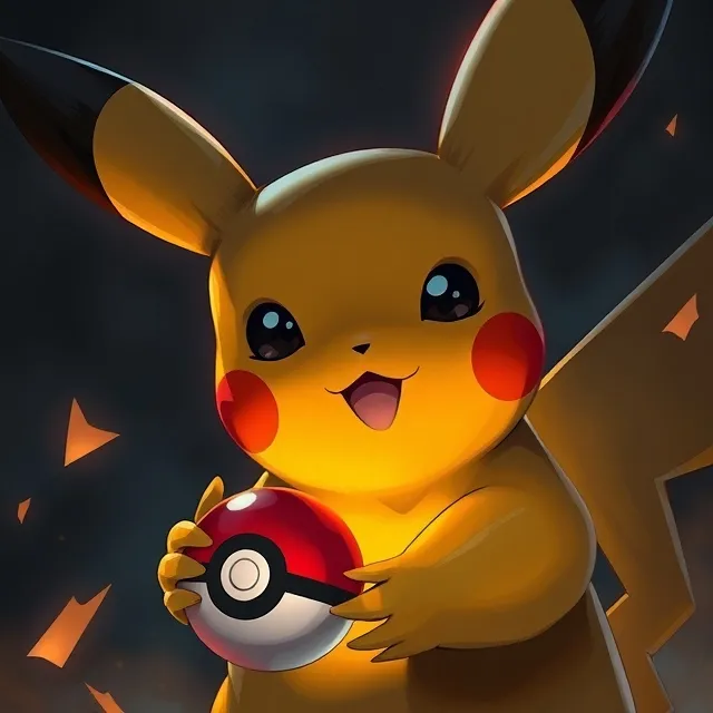 Hueforge Pikachu with a Pokeball