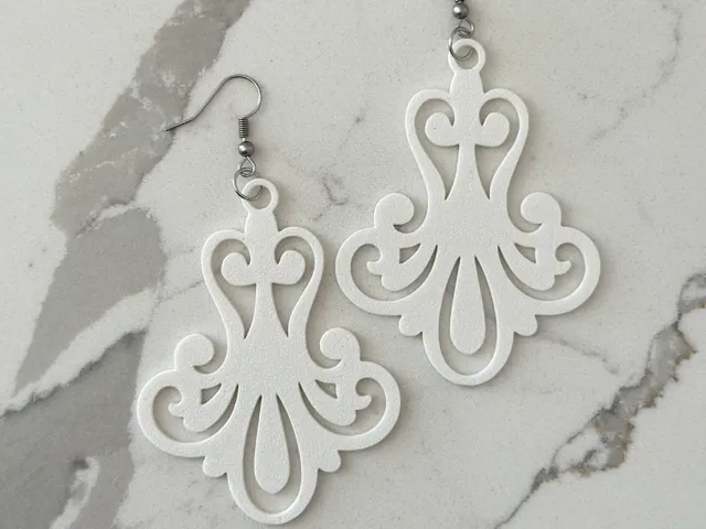 Filigree Pattern Drop Earrings