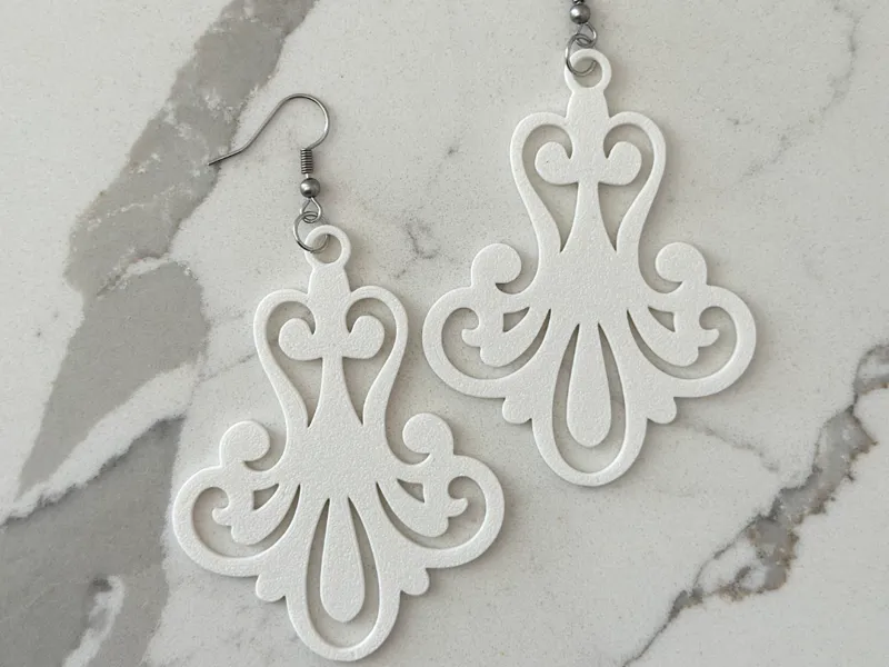Filigree Pattern Drop Earrings