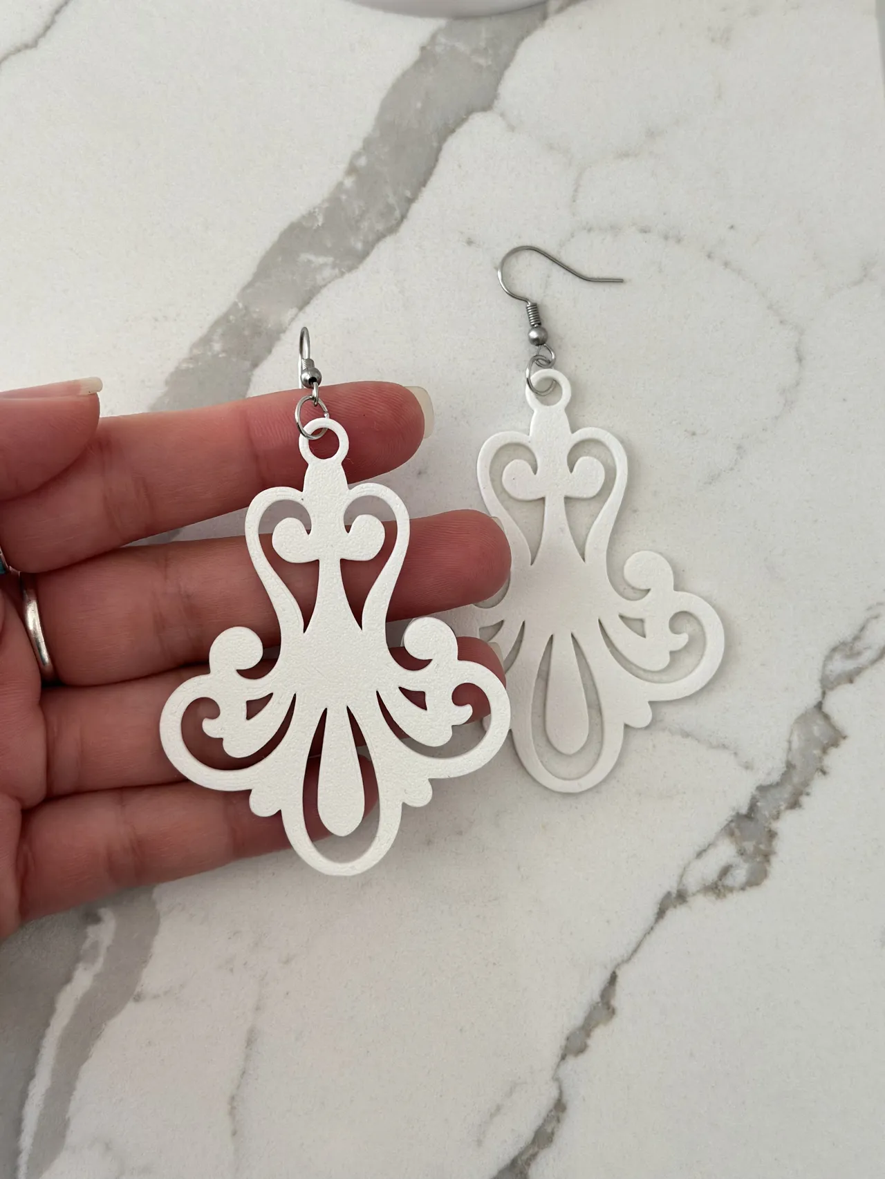 Filigree Pattern Drop Earrings view 2