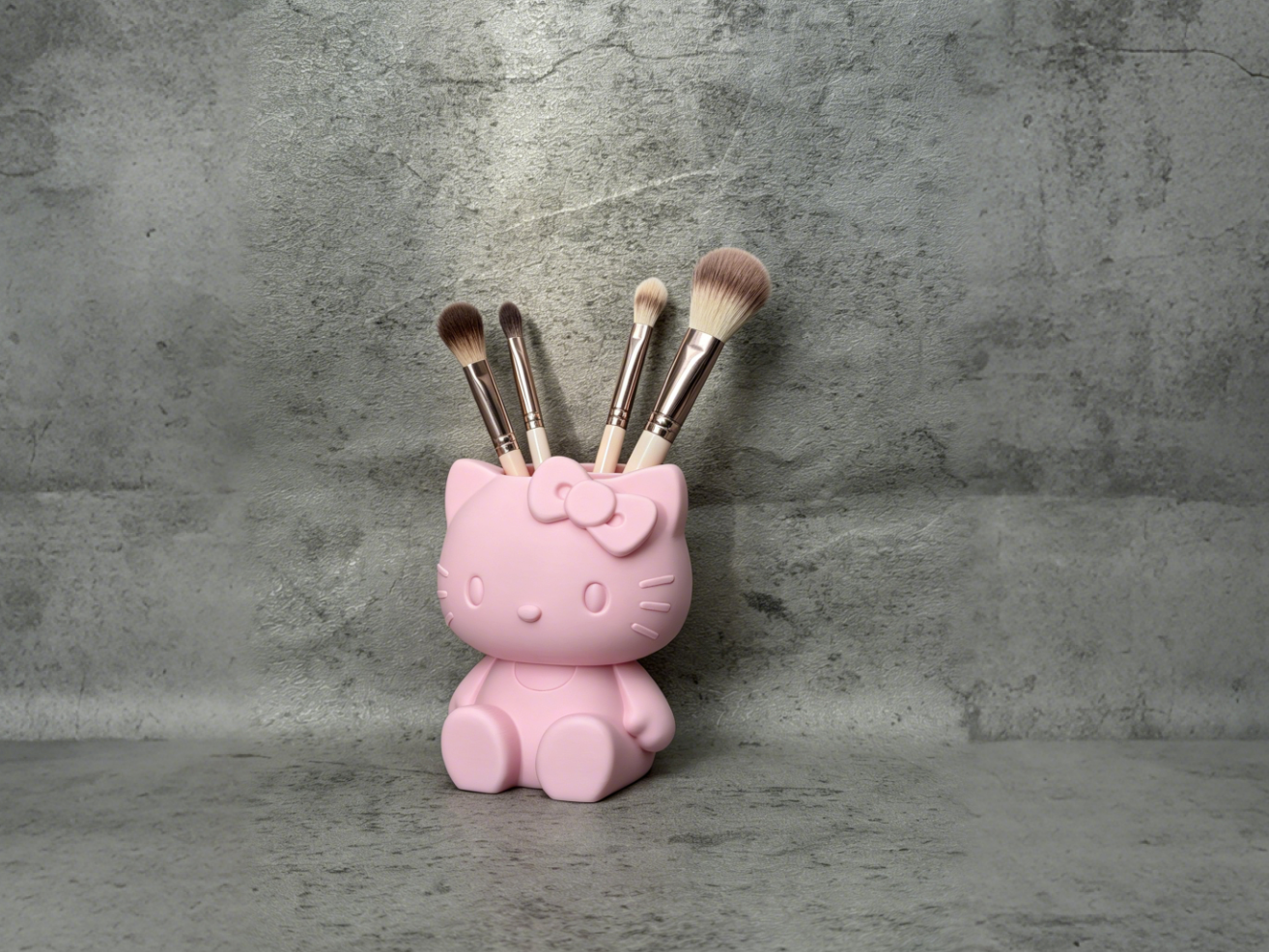 pink粉 立体helloKitty 大容量化妆刷收纳桶 笔筒 - 1