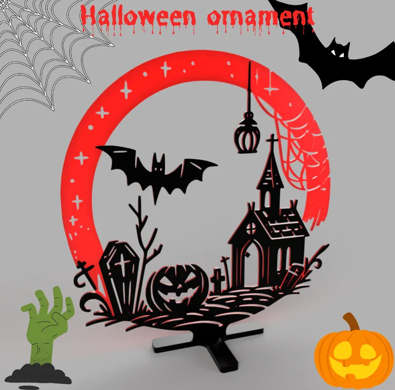 Halloween ornament with stand