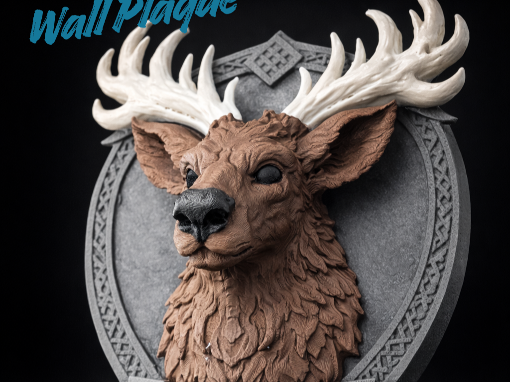 Miniatura 1 do modelo 3D Stag Plaque