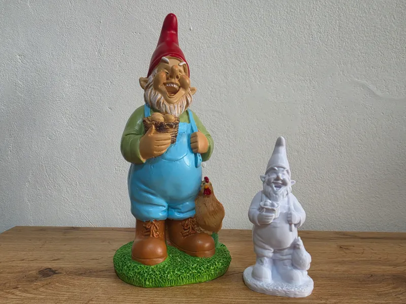 Vintage Garden Gnome – Digital Scan & Miniature