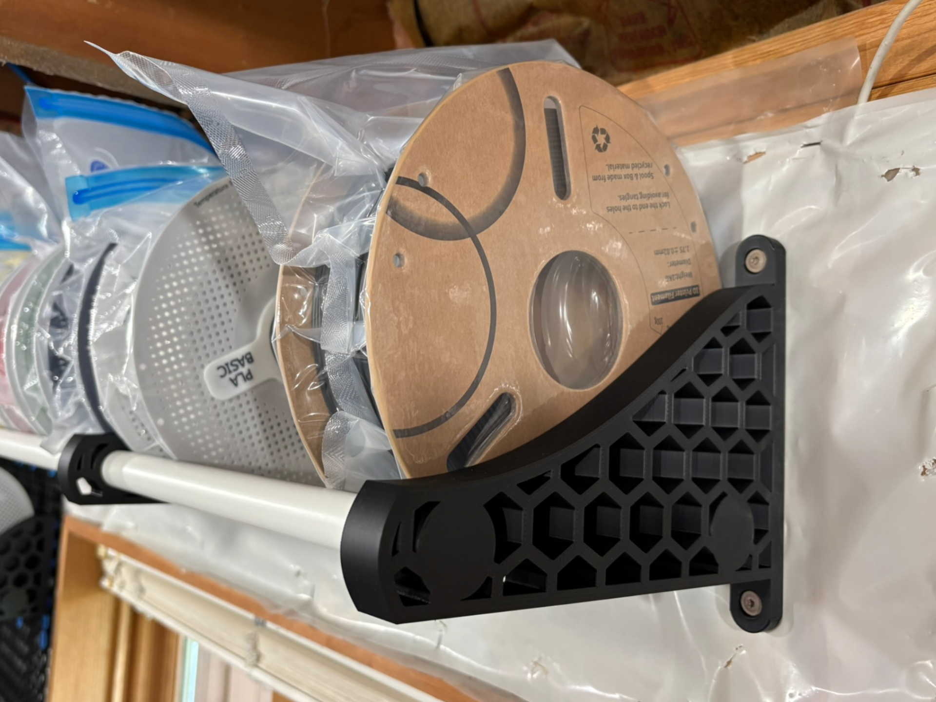 Wall‑Mount Filament Spool Shelf Brackets