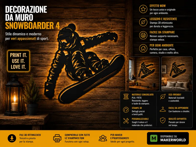DECORAZIONE SNOWBOARDER CON BERRETTA