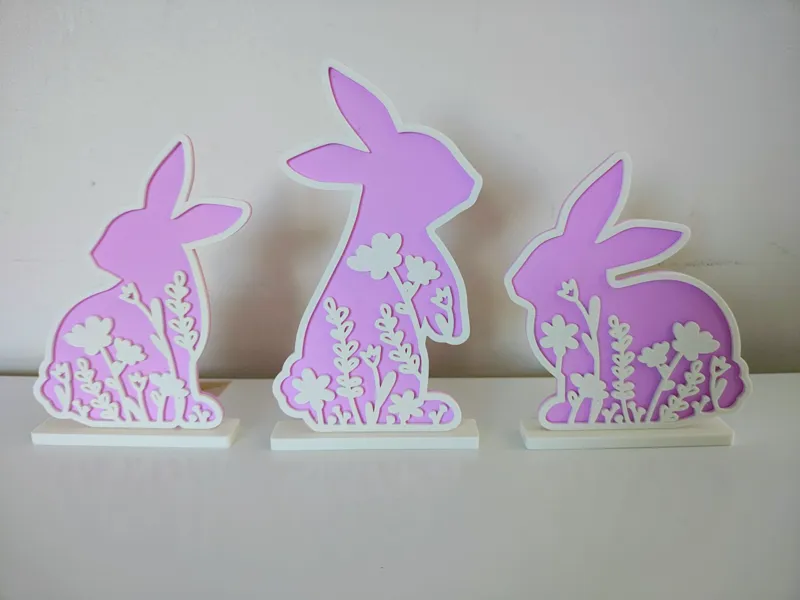 layered bunny ornaments