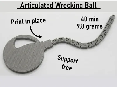 PrintinPlace Articulated Wrecking Ball Fidget Toy