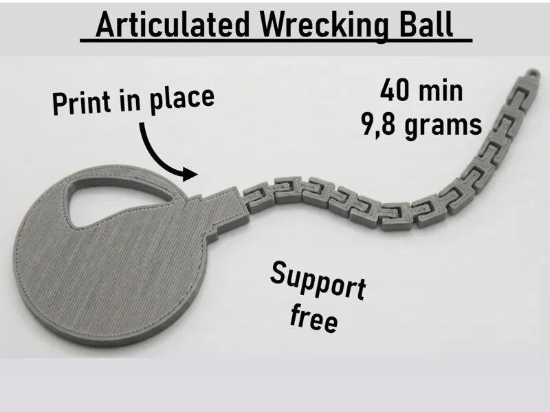 PrintinPlace Articulated Wrecking Ball Fidget Toy
