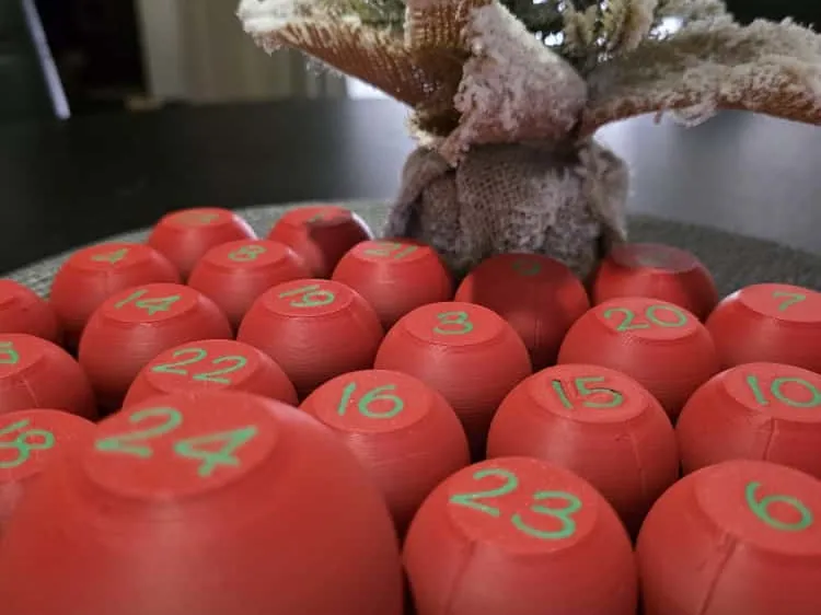 24 Ball Advent Calendar for Christmas