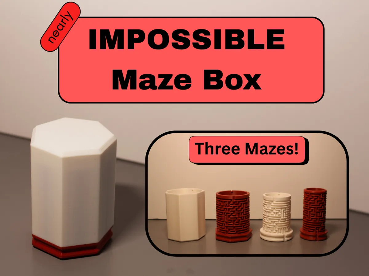 NEARLY IMPOSSIBLE Maze Puzzle Box Fidget - Free 3D Print Model - MakerWorld