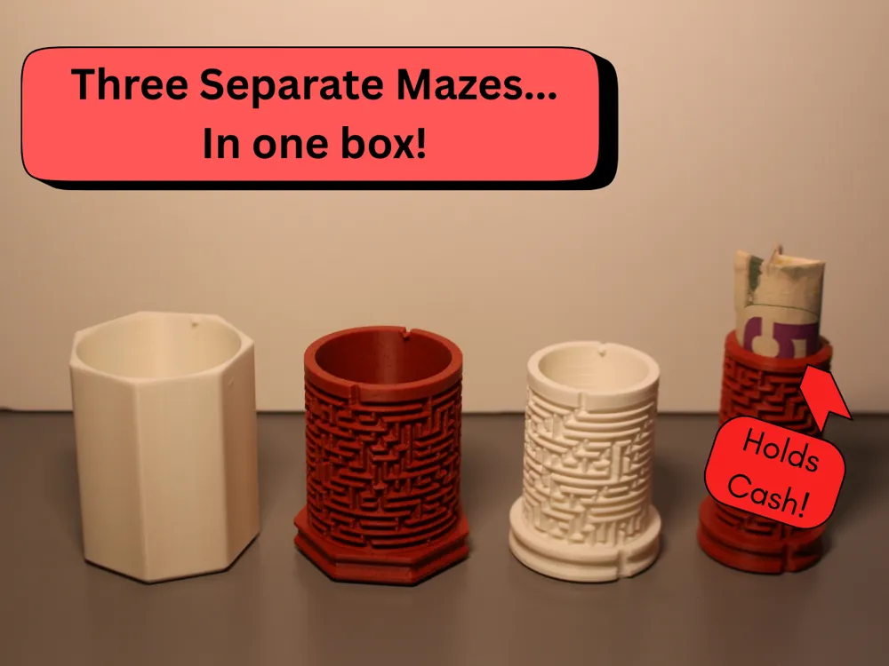 NEARLY IMPOSSIBLE Maze Puzzle Box Fidget - Free 3D Print Model - MakerWorld