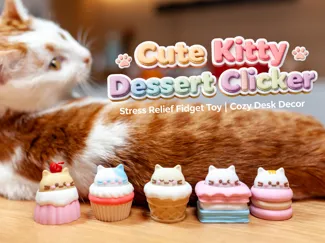 猫猫头甜品按压器|解压小玩具|治愈系桌面摆件