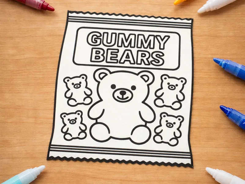 kawaii gummy bears coloriage
