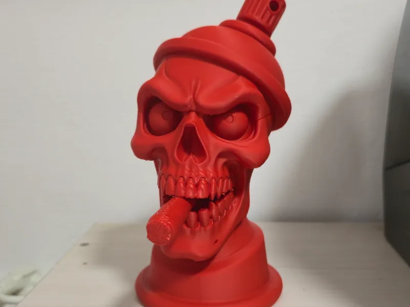 Skull Spray Can with Cigar