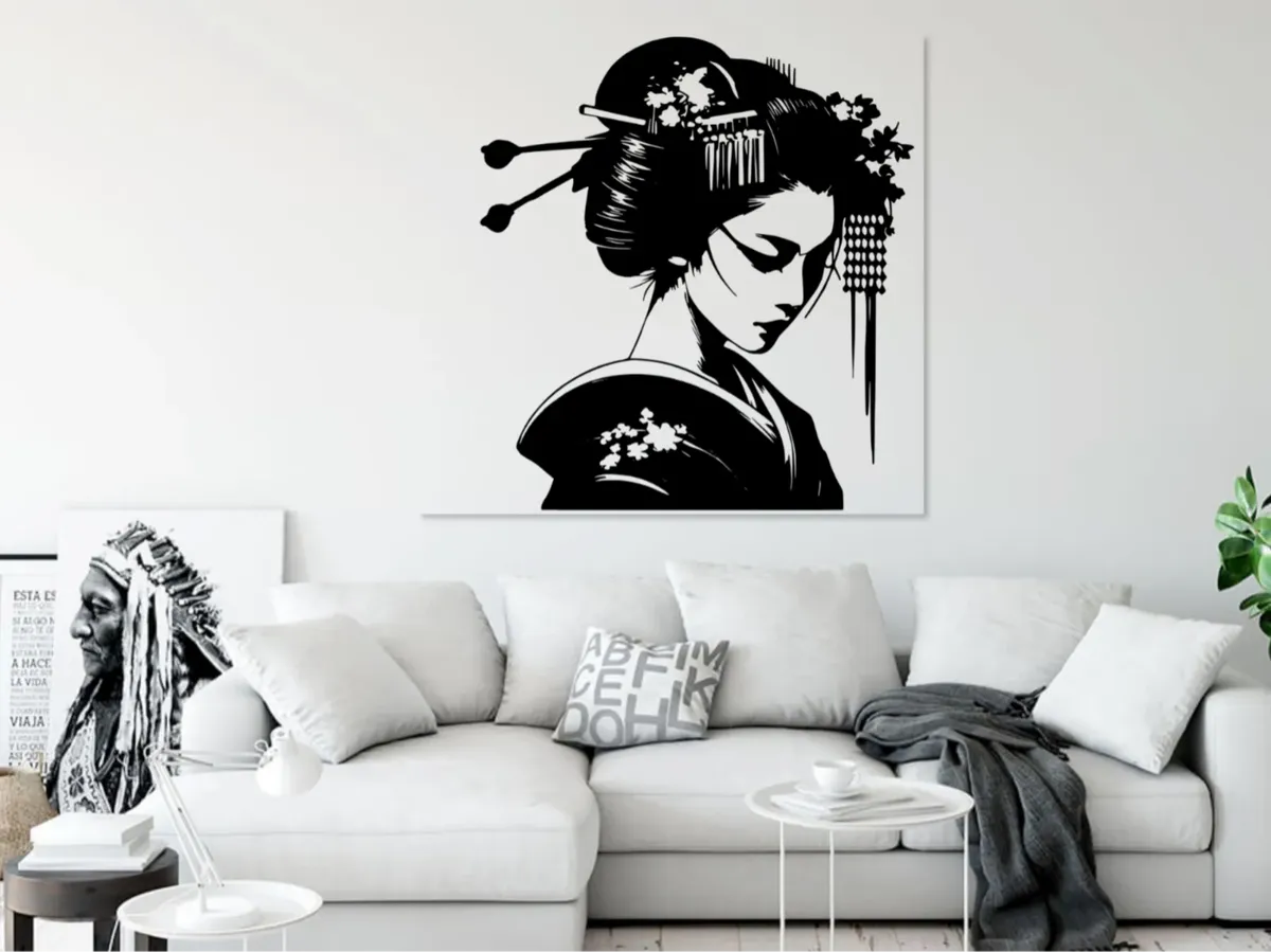 Geisha japonaise - décoration murale 2D