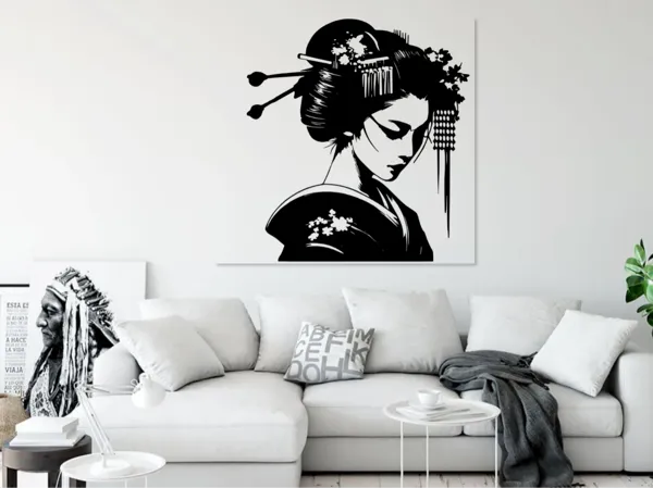 Geisha japonaise - décoration murale 2D
