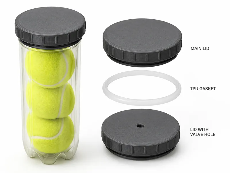 Tennis ball lid