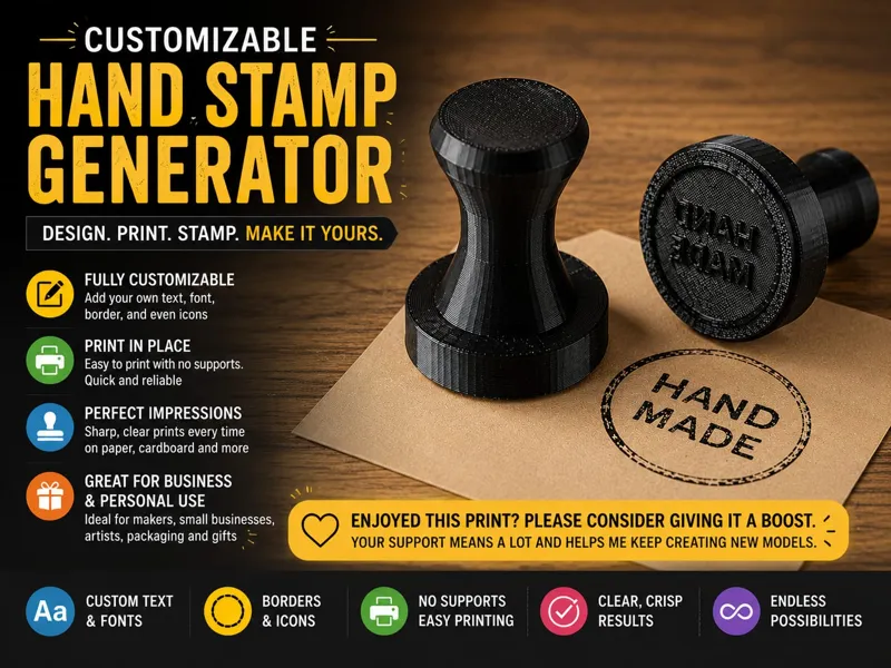 Customizable Text Stamp: Clay, Soap, Leather, Ink
