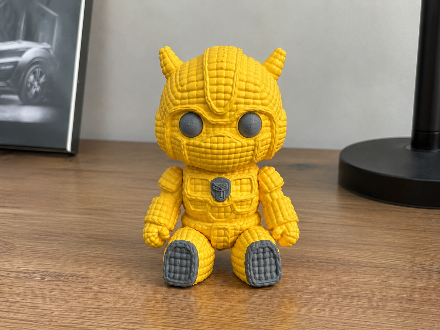 Knitted Cute Transformers Bumblebee Robot Figure 