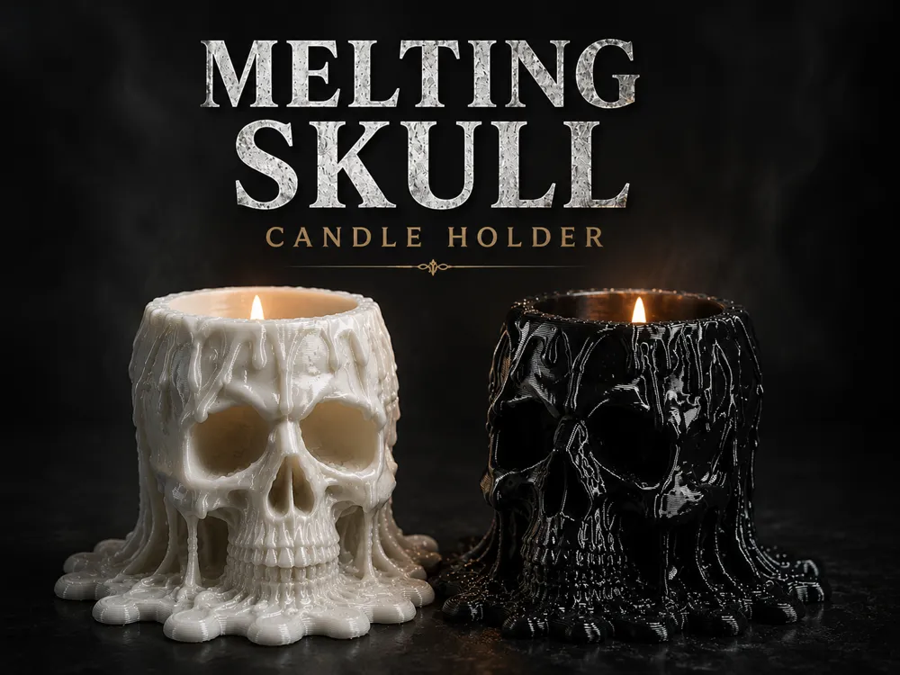 Accesorio de iluminación decorativa: Melting Skull Candle Holder. Referencia del modelo original.