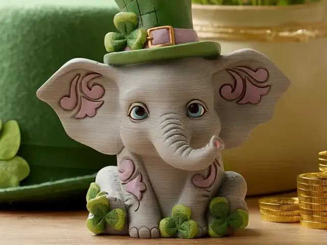 Shamrock Elephant Sculpture