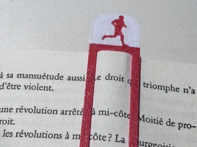 Runner's Bookmark - "RUNNING" Silhouette Clip